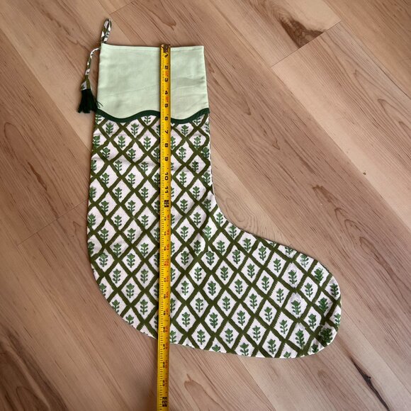 Handmade Festive Block Print Christmas Stockings, Set of 3 - Picture 6 of 8